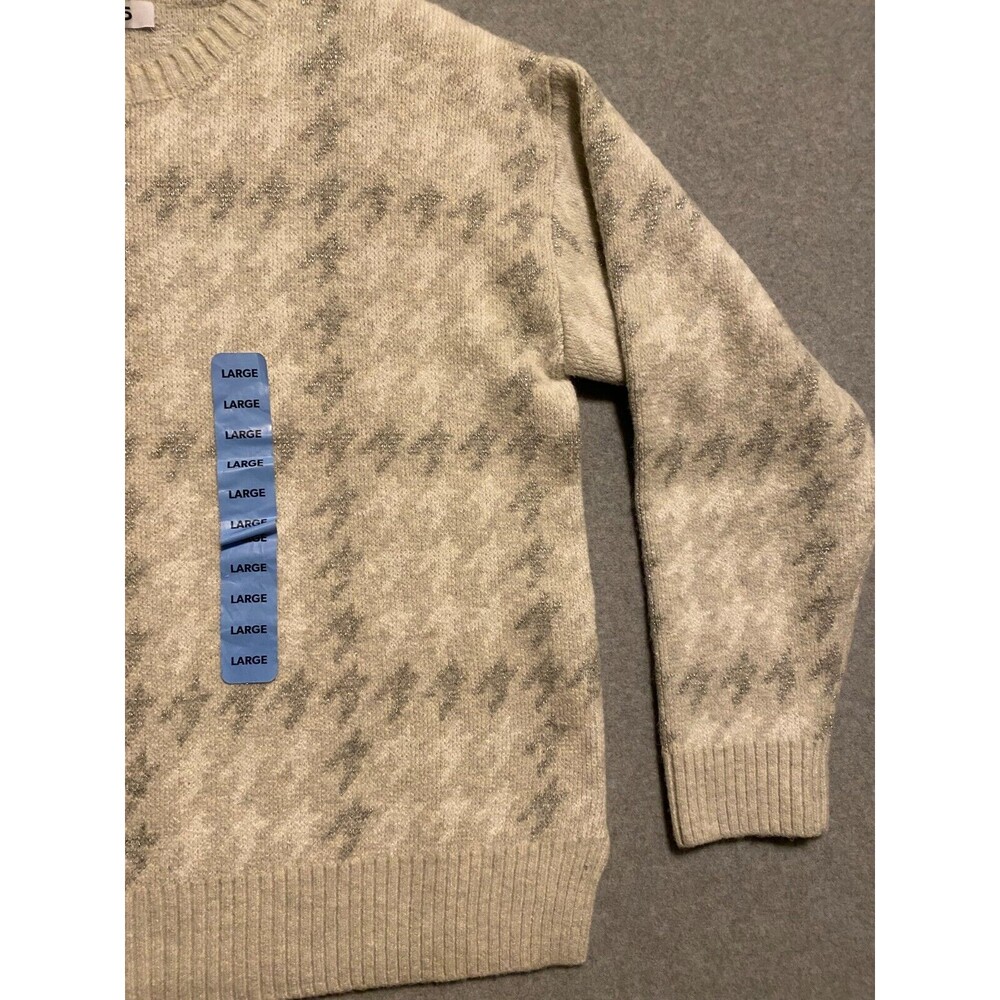 525 America Sweaters Women's L Gray Stretch Heavy Sparkles Crew Neck Long Sleeve - Picture 6 of 10